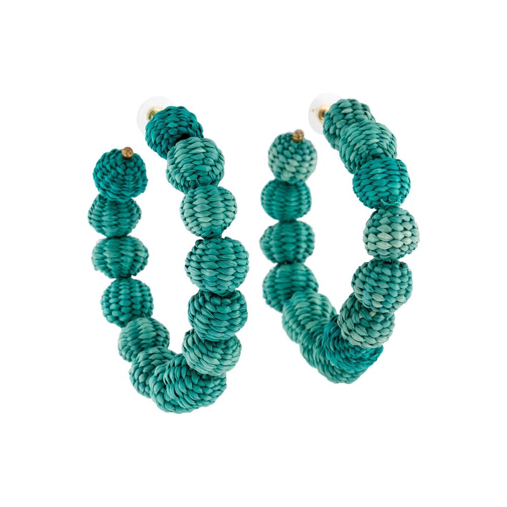 Mercedes Salazar Candonga Hoop Earrings - One Size - Turquoise